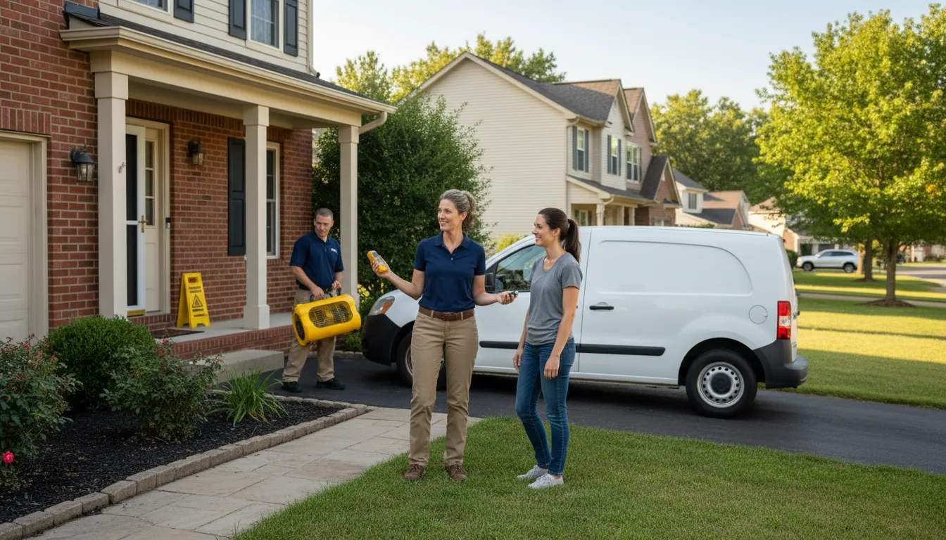 Residential water damage restoration in Sherman, IL